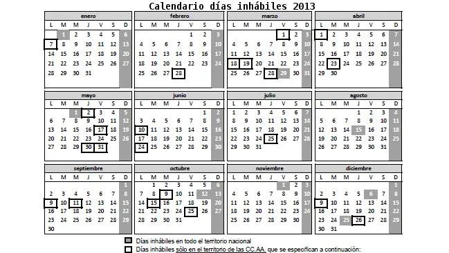 Calendario laboral 2013 mexico para imprimir - Imagui