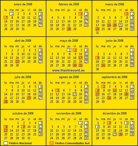 Calendario Laboral España 2008 | Flickr - Photo Sharing!