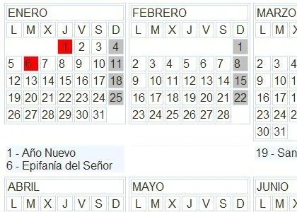 Calendario Laboral Madrid 2009