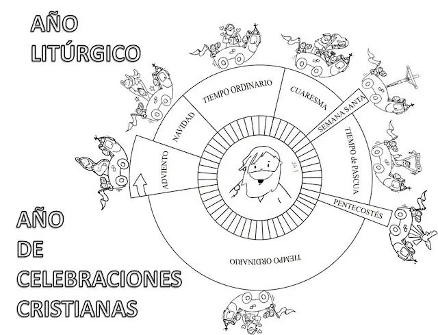 Calendario liturgico colorear - Imagui