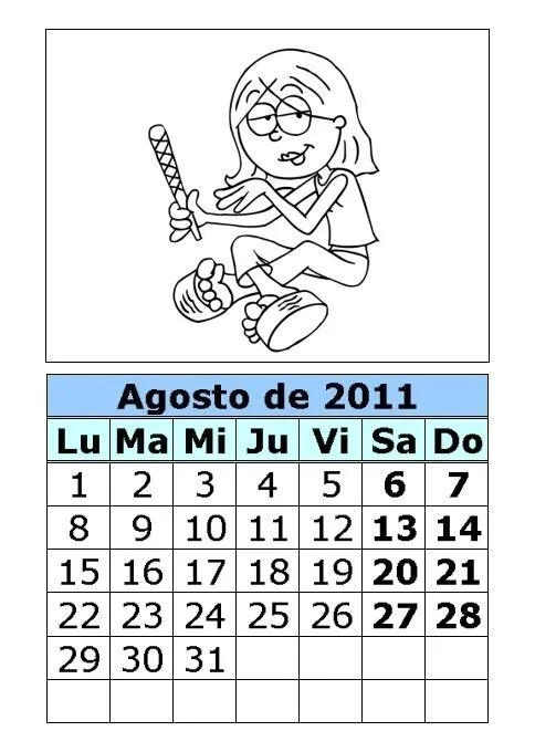 Calendario de Lizzie para colorear de 2011 (3ª parte ...