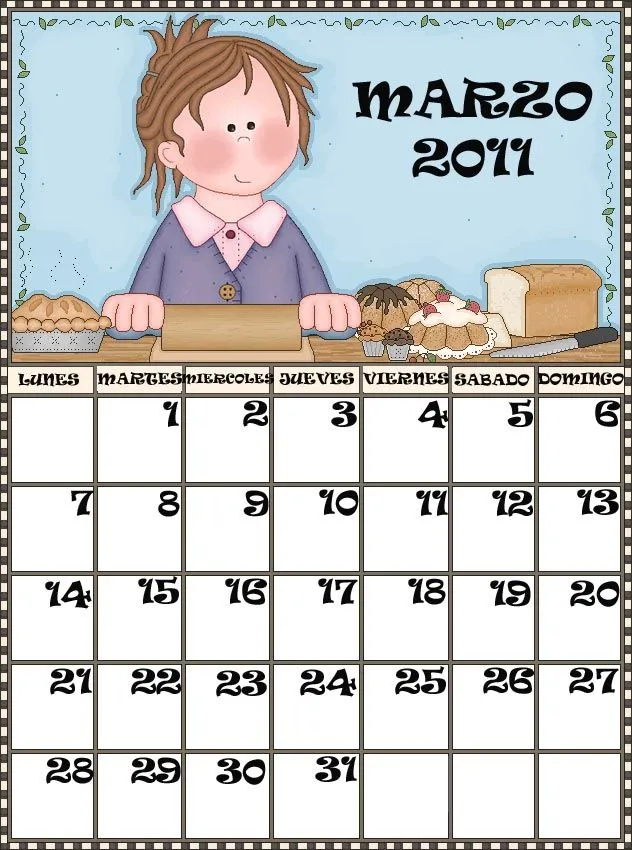 calendario de marzo