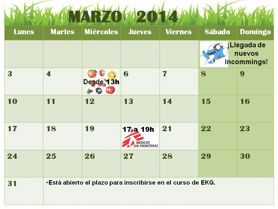 Calendario Marzo | IFMSA Alcalá (Asociación de Estudiantes de ...