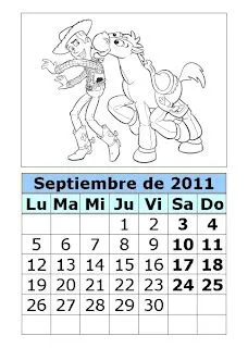 Calendario Mes de Septiembre 2011 para colorear