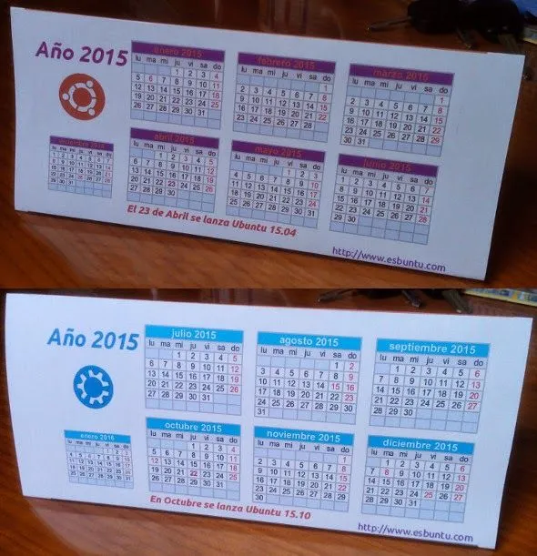 Calendario de mesa Ubuntero para 2015 | Esbuntu