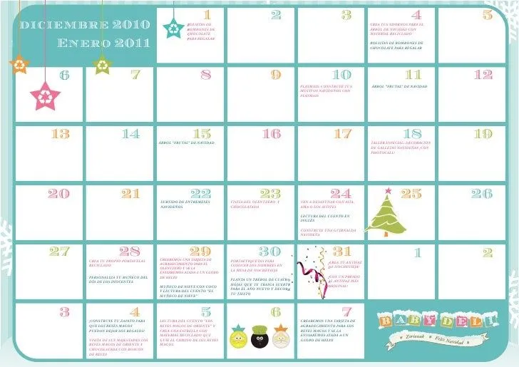 Calendario Navidad Baby Deli Bilbao