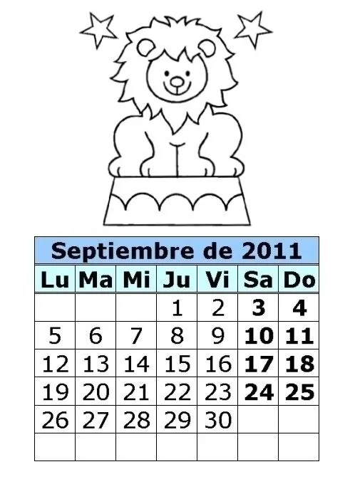 Calendario para peques de 2011 (3ª parte) : Calendarios para imprimir