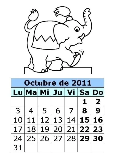 Calendario para peques de 2011 (4ª parte) : Calendarios para imprimir