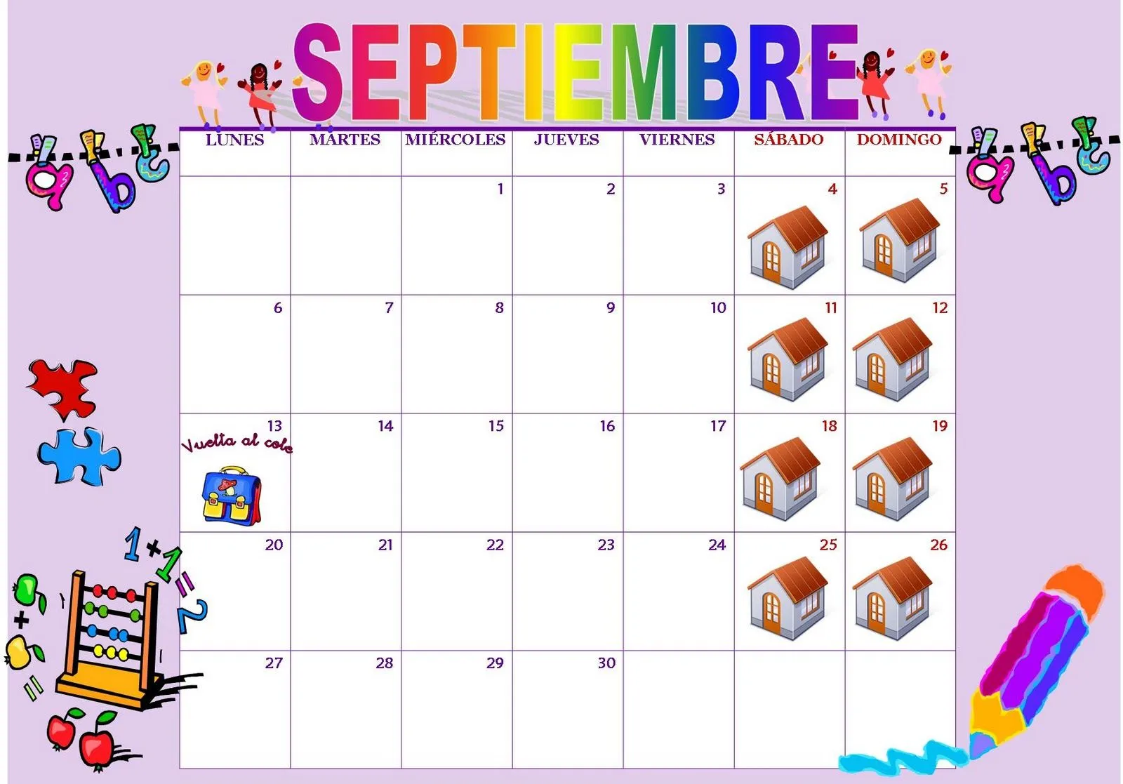 Calendario SEPTIEMBRE