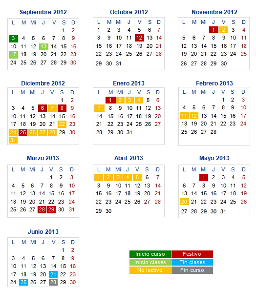 CARPETA DEL MAESTRO: CALENDARIO ESCOLAR