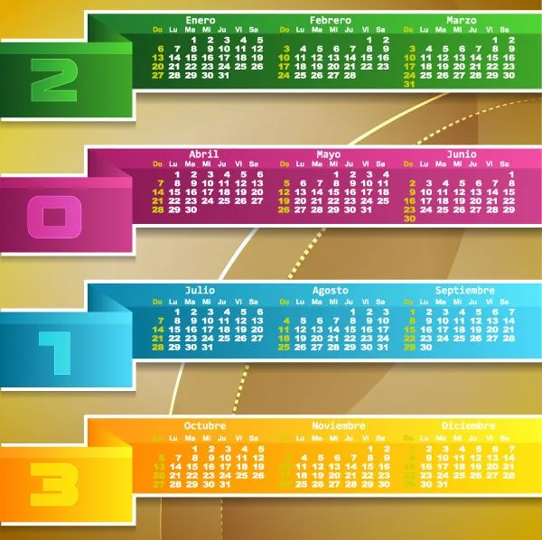 4 Calendarios 2013 vectorizados y en español – Puerto Pixel ...