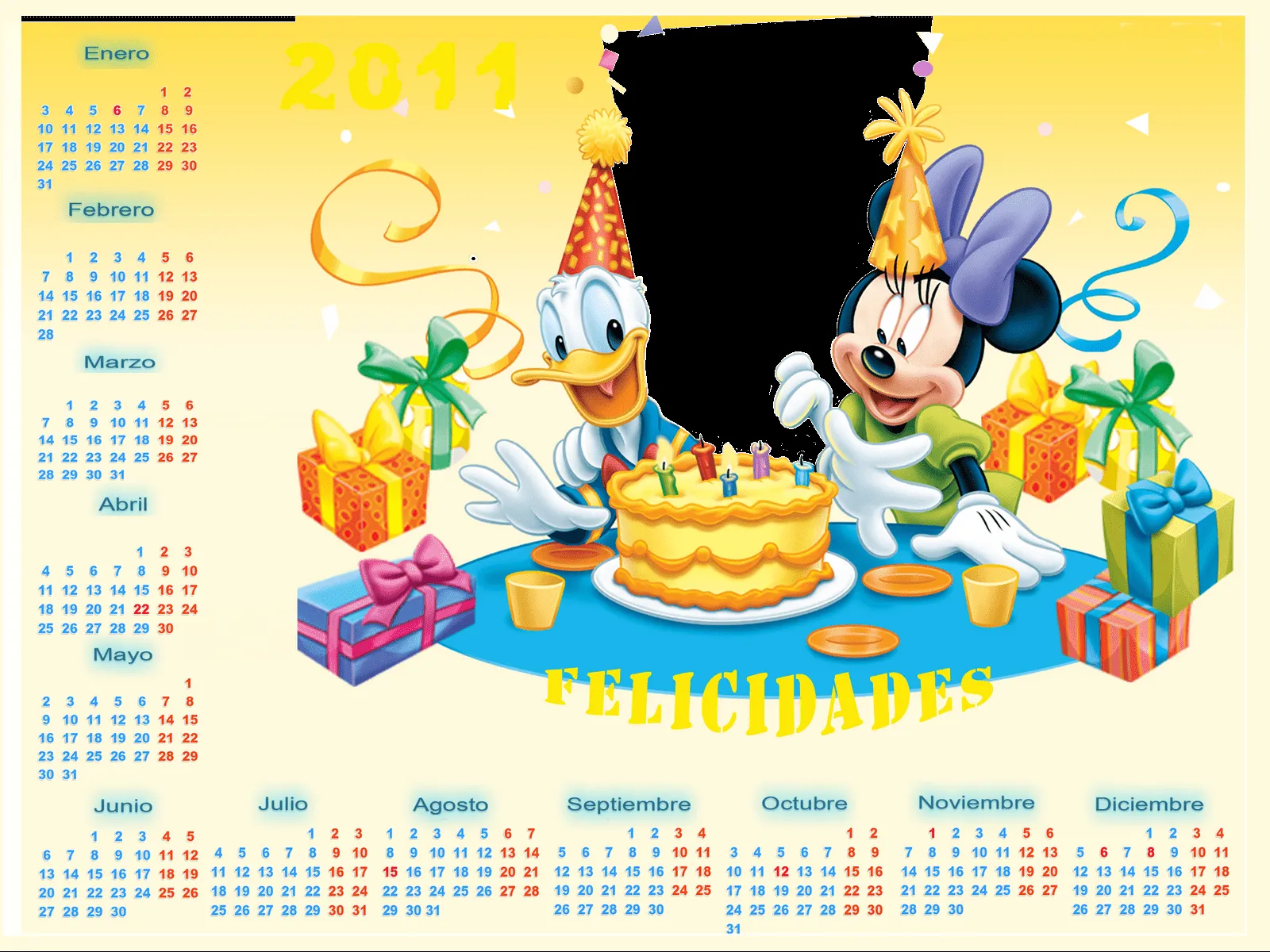 Calendarios infantiles 2012 mes enero de Mickey Mouse - Imagui