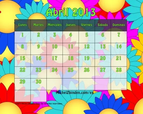 Calendarios del mes de Abril 2013 | Imagenes de Frases [