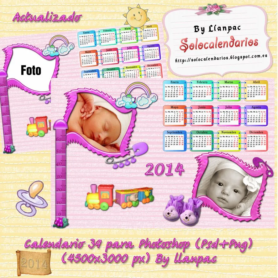 Calendarios para Photoshop: Calendario 39 para el 2014 y Photoshop ...