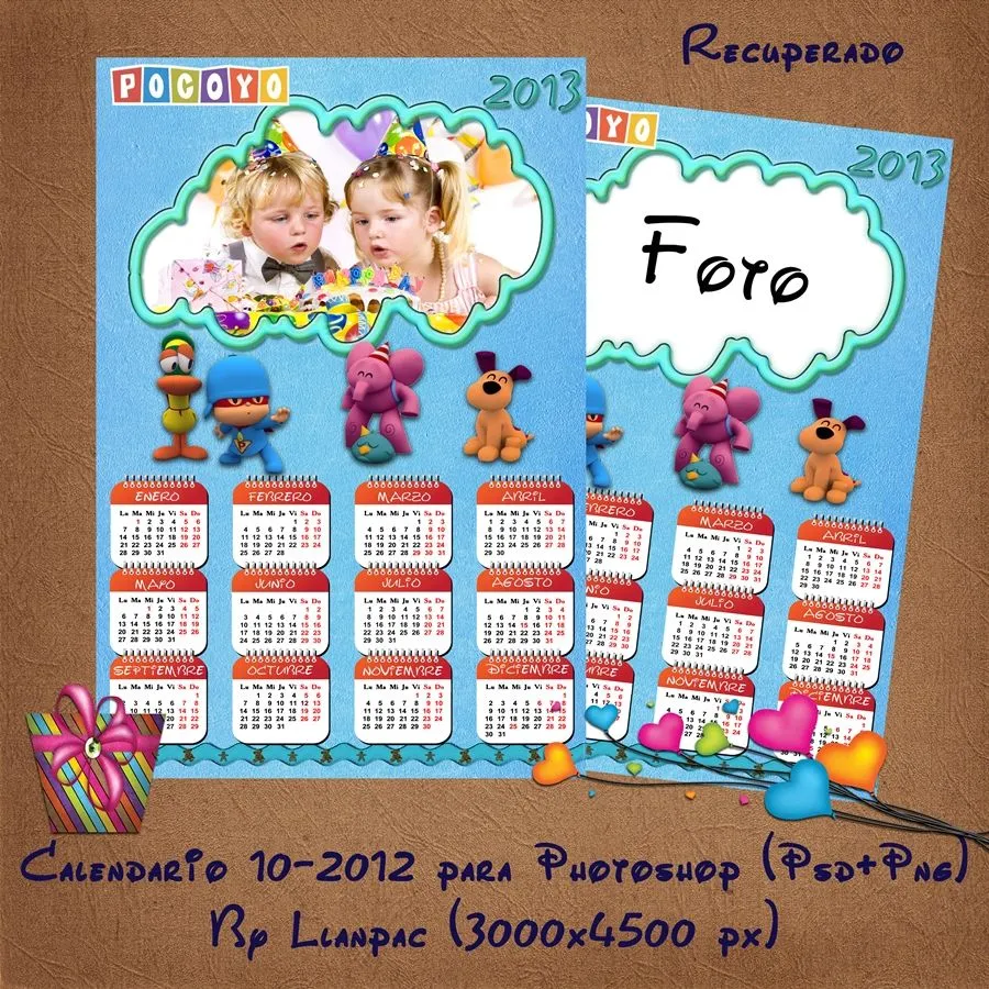 Calendarios para Photoshop: Calendario infantil 2013 Pocoyo para ...