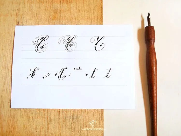 Caligrafía copperplate, ¿cómo escribir la letra 