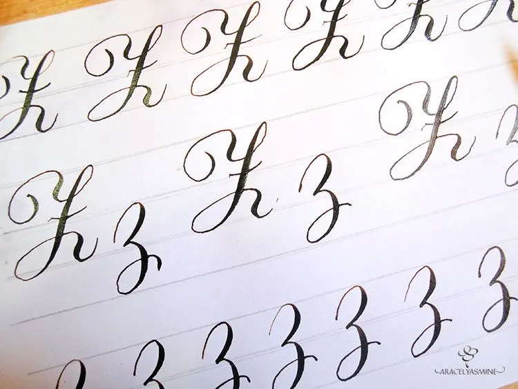 Caligrafía copperplate, ¿cómo escribir la letra "Z"? | Aracelyasmine - Repujado en aluminio y caligrafía