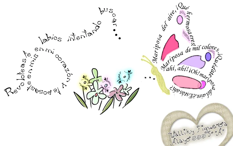 Caligrama de amor y amistad - Imagui