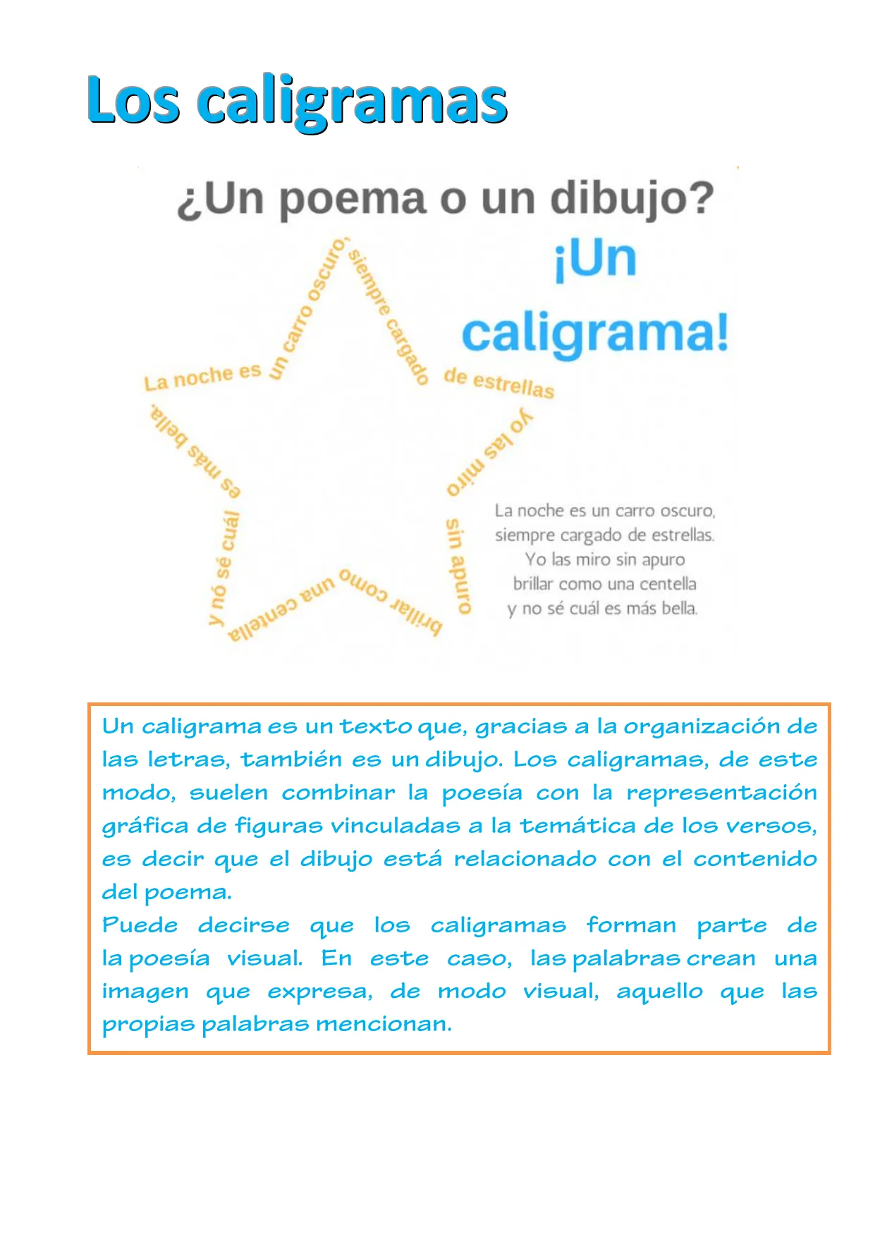 Los caligramas (1º ESO)