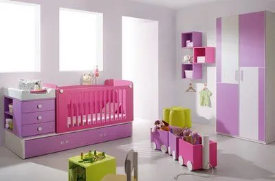 CAMA CUNA FUCSIA - VIOLETA : DORMITORIO INFANTIL