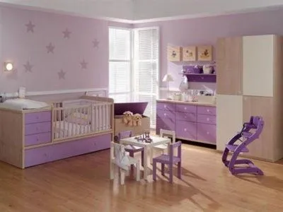 CAMA CUNA VIOLETA : DORMITORIO INFANTIL