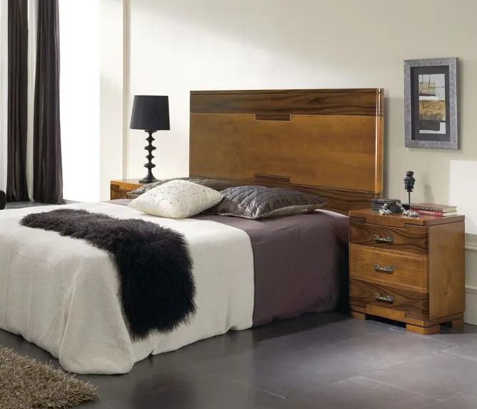 Cama doble / estándar / moderna / de madera - 501 - ALCOMOBEL S.L.