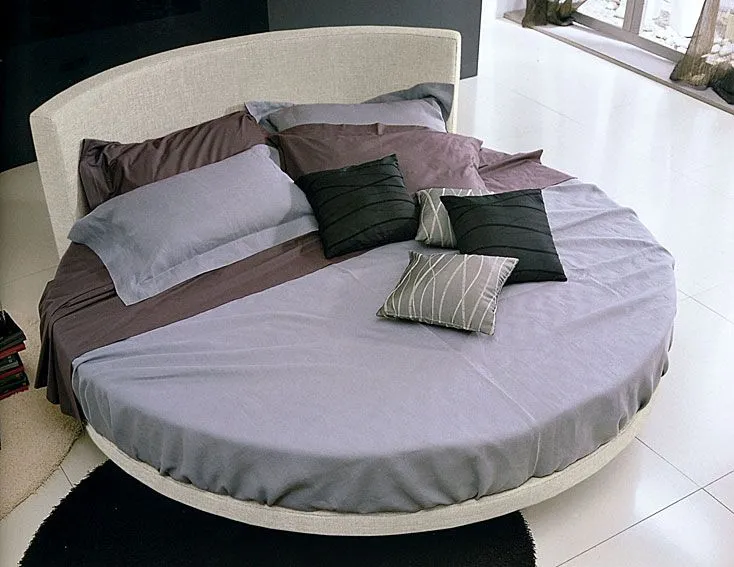 Cama Redonda tapizada Otelo en Portobellostreet.es