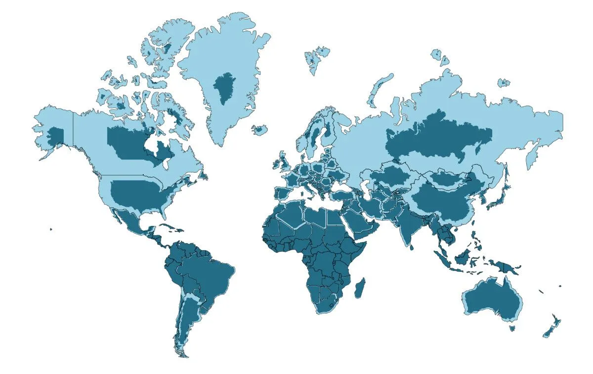 Así cambia el mapamundi cuando ajustas los países a su tamaño real y no a  la proyección de Mercator