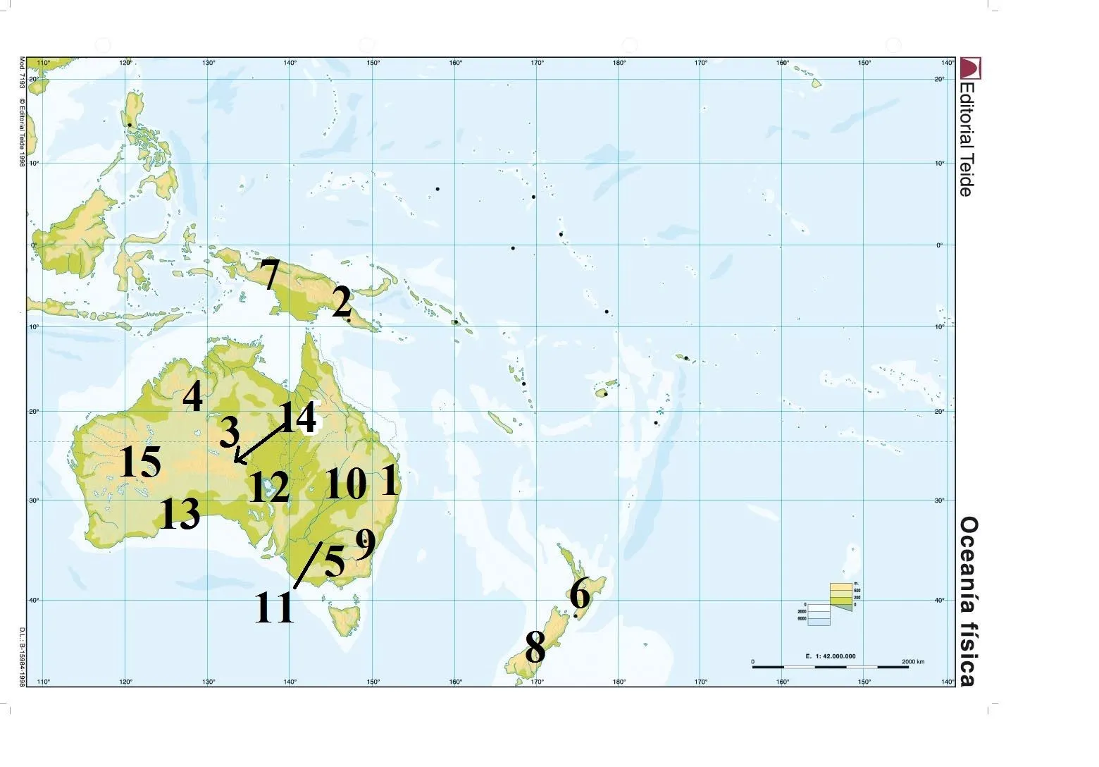 EL CAMINO DEL APRENDIZAJE: Mapa físico de Oceanía