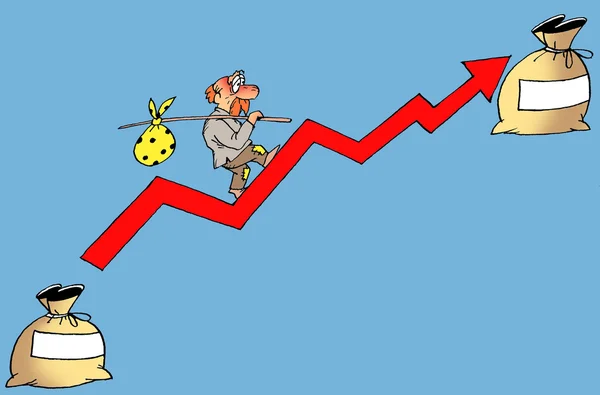camino hacia la riqueza. Caricatura — Foto stock © cartoonist ...