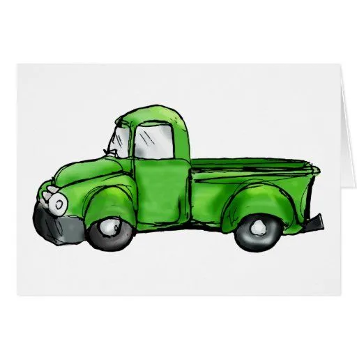 Camioneta pickup verde vieja tarjeton | Zazzle