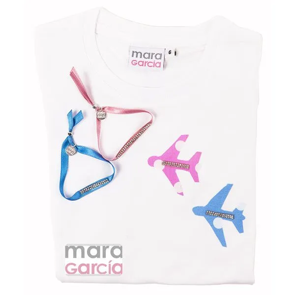 Camiseta Aviones Rosa Y Azul Para Mamá de Mara García - TodoPapás