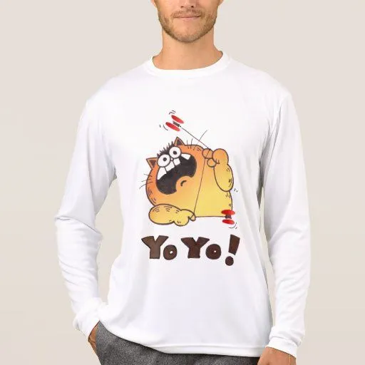 Camiseta loca del yoyo del gato del dibujo animado de Zazzle.