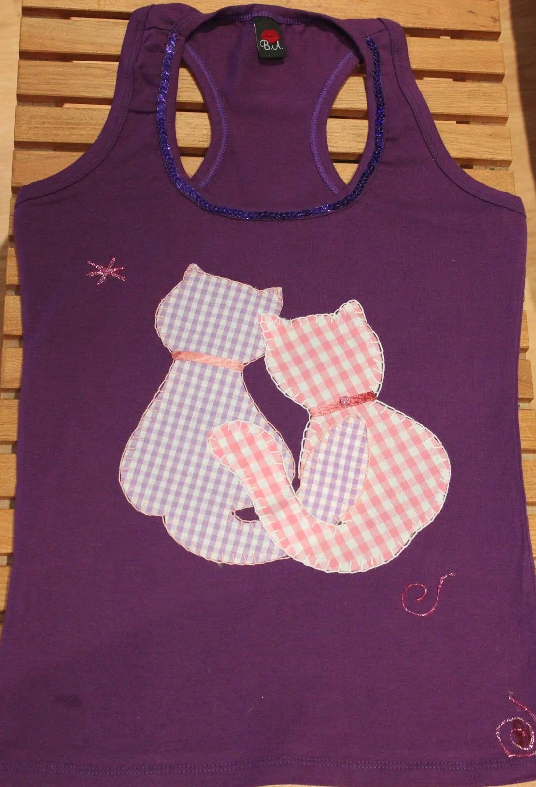 Camisetas decoradas con Patchwork, lentejuelas y pintura, para ...