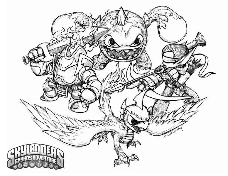 camo skylander Colouring Pages