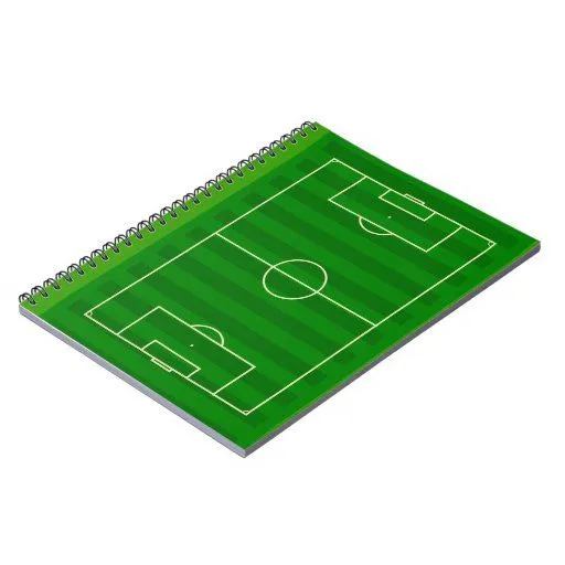 Campo de fútbol libreta espiral de Zazzle.