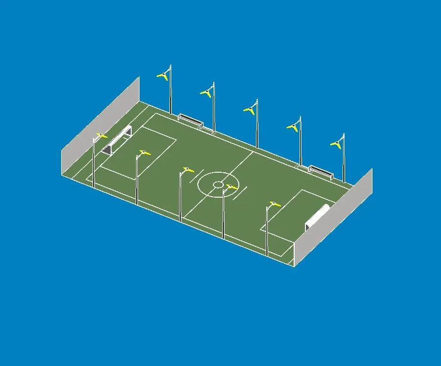 Campo de fútbol para Revit 01 - Familias Revit Gratis