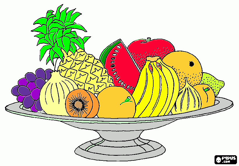 Canasta De Frut para colorear, Canasta De Frut para imprimir