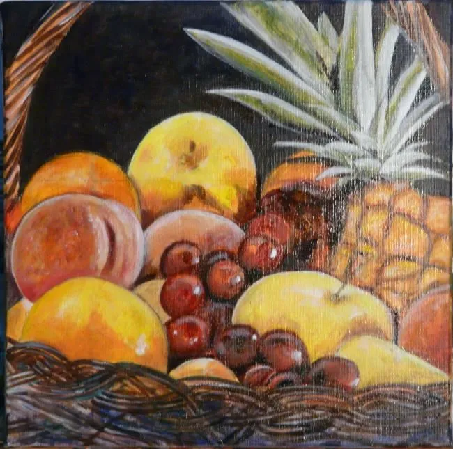 Canasta De Frutas, Pintura por Nikkos | Artmajeur