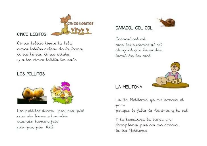 Canciones infantiles tradicionales letra de cole
