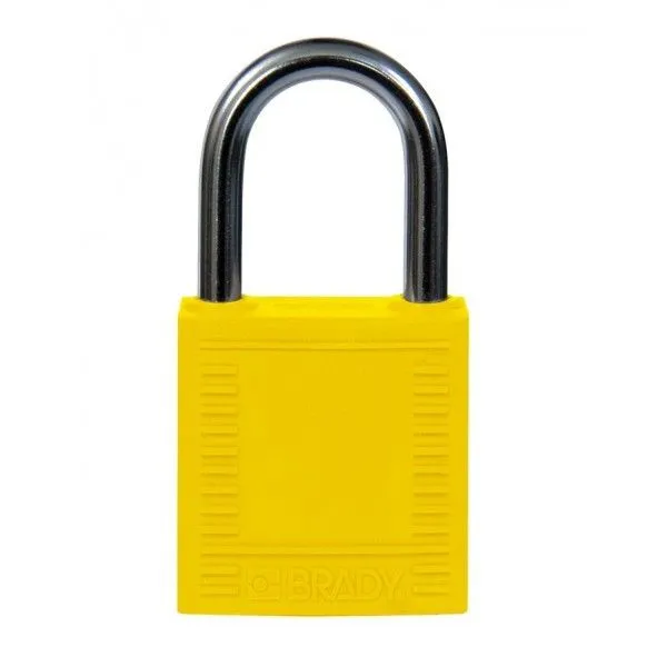 CANDADO DE SEGURIDAD BRADY "COMPACT" color AMARILLO, 25 mm pack 6 ...