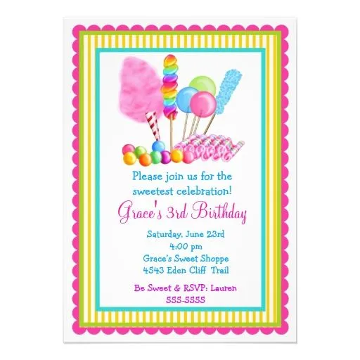 Candyland Invitaciones para cualquier evento, Candyland anuncios ...