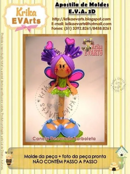 Caneta Decorada Lady Borboleta