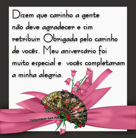 Cantinho dos Scraps: ►Agradecendo pelo Feliz Aniversário●Scraps