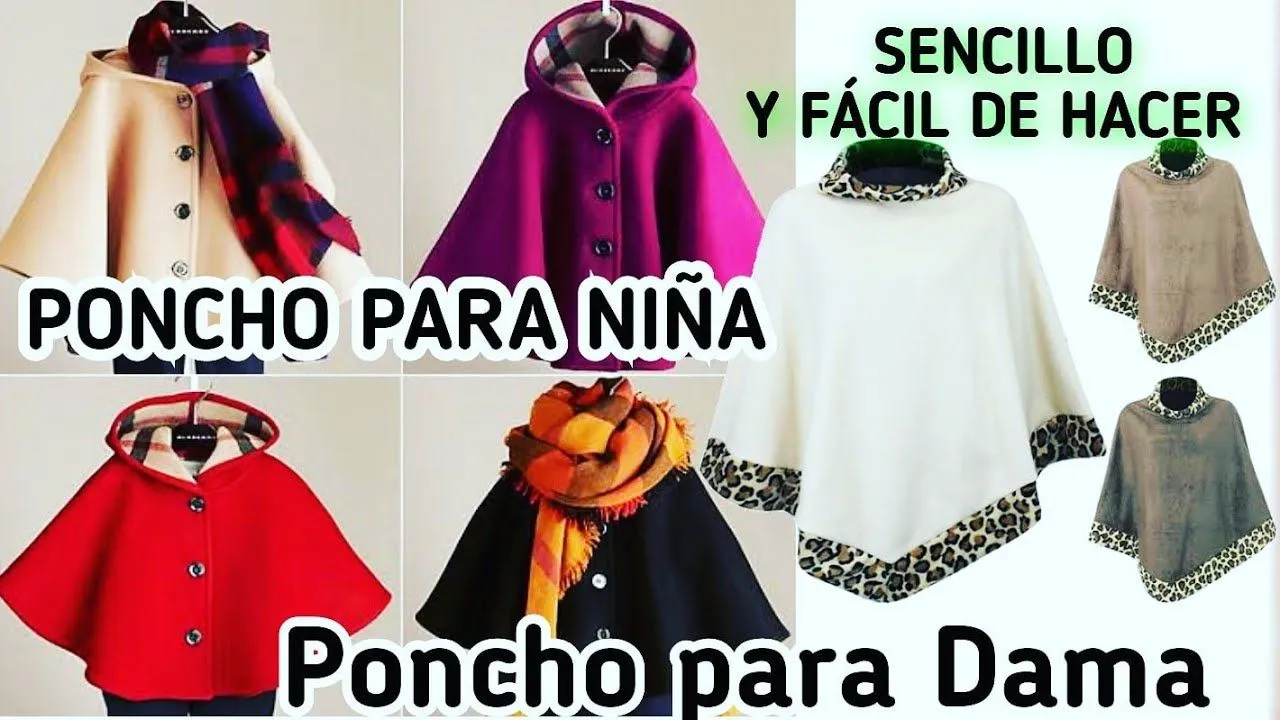 Como hacer una Capa Invernal Niña / Dama Facil de Realizar - Tutorial paso  a paso - Poncho Polar - YouTube