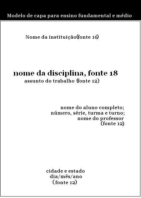 Capa de Trabalho ABNT - Confira Modelos Para Trabalho Escolar