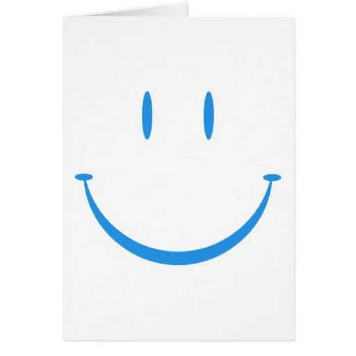 Cara feliz: Azul Tarjeta de Zazzle.