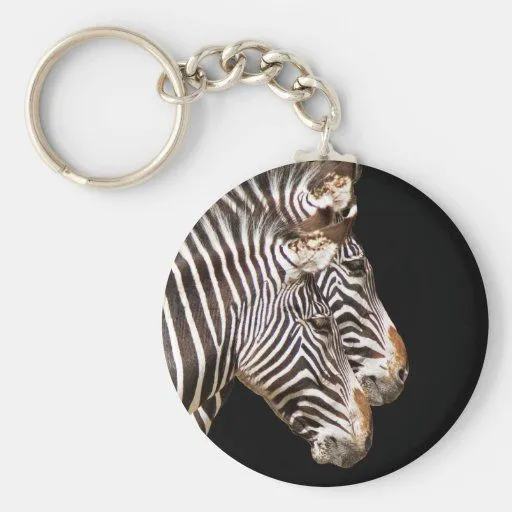 Cara Kechain de la cebra Llavero Personalizado de Zazzle.