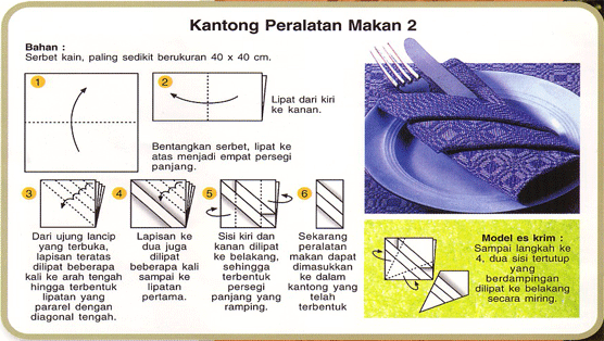 Cara Melipat Serbet Atau Napkin Folding - wedhusgembel