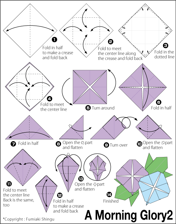 Cara Membuat Origami Bunga Morning Glory | Cara Membuat Origami ...